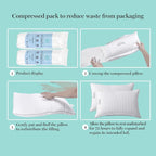 MARTHA STEWART Hotel Collection Meidum Soft Feather Down Pillows 100% Cotton 500 Thread Count Damask Stripe Embroidered, Queen Size Set of 2, White 2