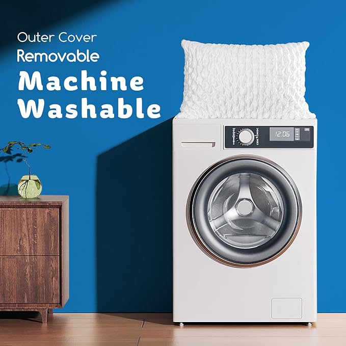 Cooling Side Sleeper Pillow for Neck and Shoulder Pain, Luxury Shredded Memory Foam Curved Bed Pillows for Sleeping Set of 2- Adjustable Queen Size- Washable Cover Original White