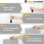 Set of 2 Modern Touch Control Table Lamps with 2 USB Ports, 22’’ Large Bedside Nightstand Lamps 3-Way Dimmable Desk Lamp with Grey Fabric Shade for Bedrooms Living Room Reading, 2 LED Bulbs Included