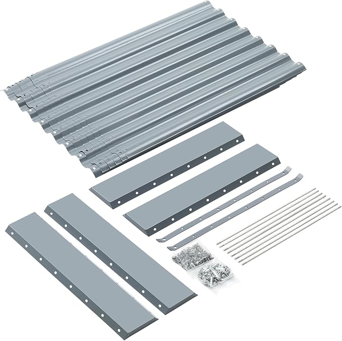 Land Guard 8×4×2ft Galvanized Raised Garden Bed, Planter Boxes Outdoor, Raised Garden Beds Outdoor for Vegetables, Flowers, Herbs, 479 Gallons, Modern Gray… B0CWTYXT24