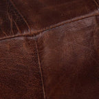 Square Shaped Buffalo Leather Handmade Eco-Friendly Brown Pouf - Square Pouf, 14" x 14"x 14", Plain Solid Pouf, Buffalo Leather Pouf, Recycled Foam with Fibre Fill Stuffed Pouf, Seating Pouf PF25