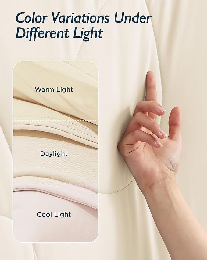 Breescape Cooling Comforter Twin Size - BlendTek™ Q-Max>0.46 Tech, Breathable Blanket for Hot Sleepers & Night Sweats Relief, Premium Lightweight Summer Bedding, 72x96 Inches, Ivory