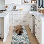 Lahome Moroccan Trellis Washable Runner Rug, 2x6 Runners for Hallways 6 Feet Non Slip Vintage Laundry Room Rug Vintage Ultra-Thin Long Carpet for Kitchen Bedroom, Blue