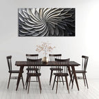 LASMOND Abstract Black and White Wall Art for Living Room Modern Canvas Print Painting Lines Flower Floral Large Artwork Bedroom Home Office Wall Décor (40x20 Inches)