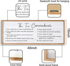 The Ten Commandments Rustic Bible Verse Framed Wall Art, 40''×15'' Positive Religious Christian Saying Sign for God Jesus Christ Prayer, Vintage Horizontal Holy Inspirational Catholic Scripture Decor