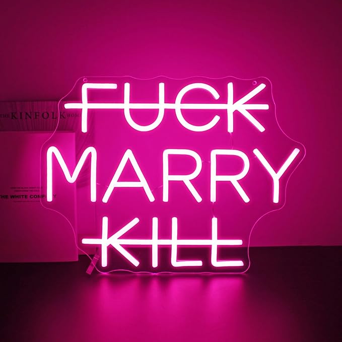Neon Sign, Marry Neon Signs for Wall Decor Neon Pink LED Signs Room Neon Light Up Signs Home Decor for Bedroom Business Club Party Bars Shop Decoration USB Operated
