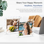 Acrylic Picture Frames. 5×5inch 6Pack - Double-Sided Scalloped Photo Frame, 20mm Ultra-Clear Block, Modern Desktop Display for Home/Office Decor (6 Pack, 5X5)