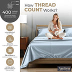 Tencel Sheets 3 Piece for Twin XL Bed - 100% Eucalyptus Lyocell Twin XL Sheets Set - Soft, Cooling & Breathable for Hot Sleepers - 16” Deep Pockets Hotel Quality Bedding Set - SkyBlue