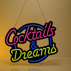 Ultrathin Cocktails Dreams Neon Sign Art Wall Lights for Bedroom Windows Glass Hotel Pub Cafe Wedding Birthday Party Gifts