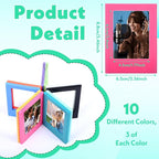 30 Pack Magnetic Photo Picture Frame Cute Mini Table Photo Frame Holder 3 Inches Plastic Colorful Photo Display Compatible with Fujifilm Instax for Fridge Refrigerator Office (Multicolor)