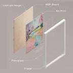 SIGNWIN Framed Vibrant Landscape and Pineapple Colorful Preppy Room Decor Pink Decor Digital Art Modern Art Decorative Multicolor Scenic for Bedroom - 11"x14"x4 White