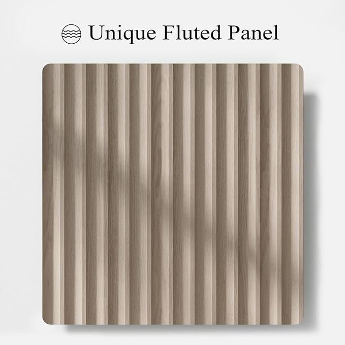 Fluted Buffet Cabinet with Storage, 120" Sideboard Buffet Storage Cabinet with 8 Doors & Solid Wood Handle, Coffee Bar Wood Credenza Cabinet for Kitchen, Dining Room, Living Room, Natural Oak(2PCS)