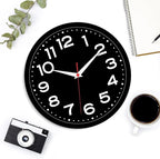 Wall Clock Silent Non-Ticking Modern Clock Battery Operated 8 Inch Small Classic Analog Decorative for Kitchen, Living Room, Office, Bedroom, Bathroom (Black Black)