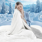Cooling Comforter King Size, Double-Sided Cooling Blanket for Hot Sleepers & Night Sweats, Arc-Chill Q-Max > 0.4 Breathable Ice Blanket, Lightweight Cold Comforter (108''x90'', White)