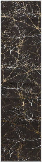 LUXE WEAVERS Modern Abstract Nature Black 2x8 Runner Rug, Non-Shedding Hallway Carpet