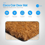 PLUS Haven Coco Coir Door Mat with Heavy Duty Backing, Natural Wipe Your Paws Doormat, 17.5”x30” for Entrance, Front Porch, Easy to Clean Entry Mat, Outdoor and Indoor Uses, Home Decor