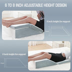 Leg Elevation Pillows for Sleeping, 6&8 Inch Adjustable Memory Foam Wedge Pillow for Legs, Knee Wedge Pillow for After Surgery, Swelling, Back Pain and Circulation