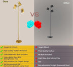 Tree Floor Lamp with 3 Light Bulbs,Gold Standing Tall Pole Lamp with 3 Adjustable Rotating Lights,Farmhouse Floor Lamp for Living Room Bedroom Office,Vintage Standing Lamp 9W E26 LED Bulbs Included