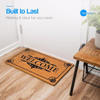 PLUS Haven Coco Coir Door Mat with Heavy Duty Backing, Natural Welcome Doormat, 17.5”x30” for Entrance, Front Porch, Easy to Clean Entry Mat, Outdoor and Indoor Uses, Home Décor