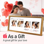 Gifts for Him/Her - Personalized Photo Frame with Love Design, Wall Mount or Tabletop Display, Romantic Gifts for Boyfriend Girlfriend Anniversary Birthday Valentine's