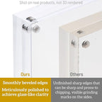 5x7 Acrylic Picture Frame 5 Pack, 20mm Thick Magnetic Double Sided Display 20% Thicker- Frameless Clear Transparent Photo Frame for Desktop/Tabletop, Self Standing with Microfiber Cloth