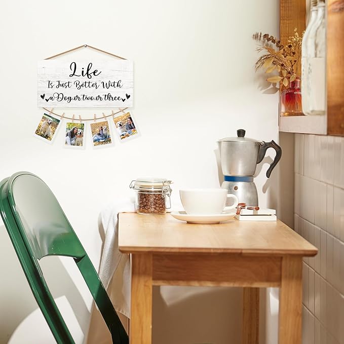 Dog Mom Gifts Picture Frame Photo Holder for Wall, Gifts for Dog Lovers, Dog Themed Gifts, Dog Gifts for Women, Funny Dog Gifts, Dog Mom Dad Grandkids Gifts Hanging Photo Display