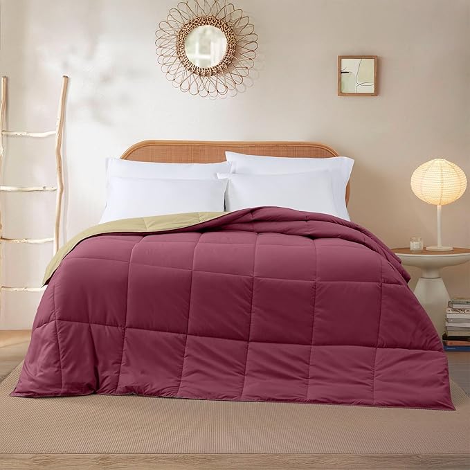 Modern Threads Down Alternative Reversible Comforter Red/Beige Queen