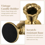 Sziqiqi Vintage Gold Candle Holders: Taper Candlestick Holder for Dining Table Centerpiece Short Candle Sticks Holder Decor for Wedding Christmas Set of 6