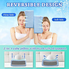 HARBOREST Cooling Cube Pillow - Side Sleeper Pillow for Neck and Shoulder Pain, Memory Foam Pillow Cube Pro with Adjustable Firmness,12"x12"x5", Blue