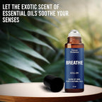 Breathe Essential Oil Roll-On Blend 10 ml - Pure Eucalyptus, Peppermint & Rosemary Oils Roller for Clear Breathing & Respiratory Support - Nexon Botanics