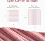 Cozy Bliss Faux Fur Throw Blanket for Couch, Cozy Warm Plush Striped Blanket for Sofa Bedroom Living Room,50 * 60 Inches Hot Pink