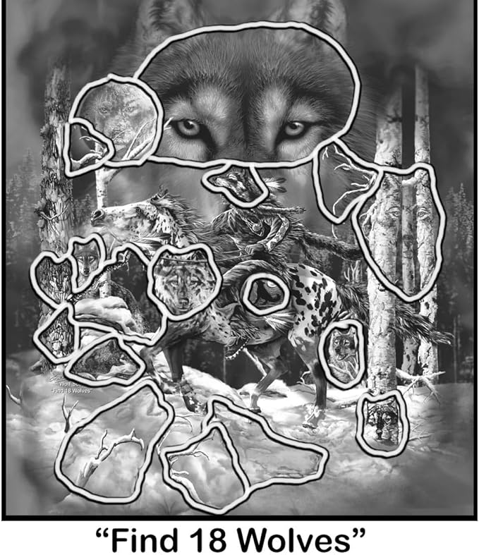 Triple Circles Wolf Eagle Bear Canvas Printing Dream Catcher Bedroom Wall Decor, Christmas Home Decoration,Widelife Wall Decoration Feather Decoration Remorlet (DC13 Wolf Scount)