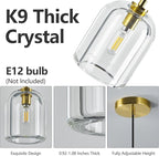 Modern Gold Pendant Lights Kitchen Island Ceiling Chandelier Indoor Crystal Hanging Light Fixtures for Dining Room Kitchen Living Room Bedroom（1Pack）