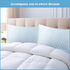 Bafode Memory Foam Pillows Standard Size Set of 2 Cooling Bed Pillow 2 Pack Shredded Memory Foam Pillow for Sleeping 20x26