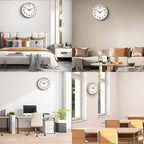 Wall Clock, 18 Inch Large Dial Non-Ticking Silent Battery Operated Quality Analog, Ultra-Quiet Movement Quartz, Timeless Stylish Clock, Ideal Modern Home, Office Décor (Gold)