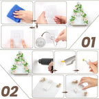 Floating Shelves for Wall,Plant Wall Decor,Hanging Shelf,Cottage Core Decor,Room Decor Aesthetic,Boho Room,Adhesive Shelves,Floating Shelves for No Drilling,Two-Piece Set(Champagne Flower)