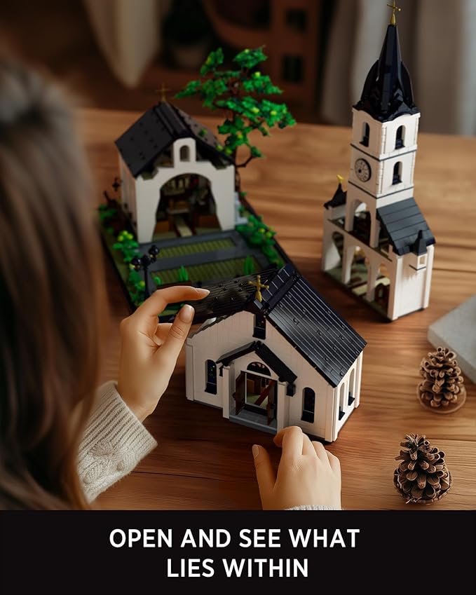 Nifeliz Church Building Set for Adults, Vintage Countryside Building Model Toy with Detailed Interior, Ideal for Display and Home Decor Gift (3,116 PCS, NF10310)