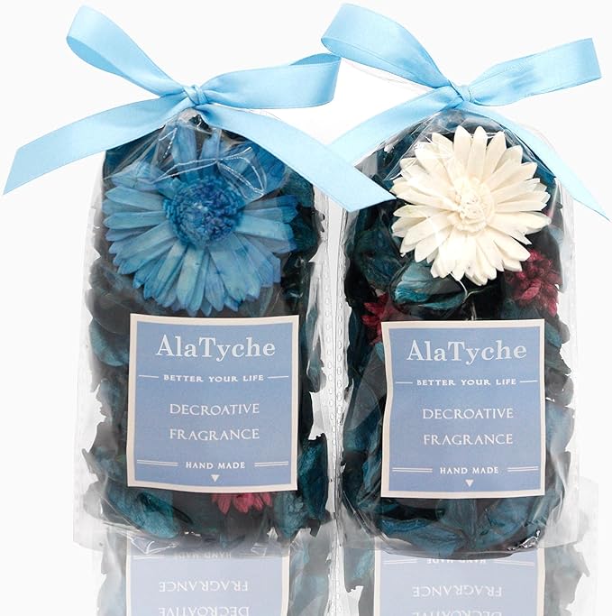 Potpourri Bags, Ocean Scented Potpourri Bowl Filler, Dried Flower, Home Fragrance Sachet,Beach Vase Decor (Blue Ocean)-Mini