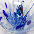 Luke Adams Handmade Glass Gazing Balls for Garden on Clearance – Hand Blown Glass Gazing Ball for Yard Décor – Decorative Garden Globe Raindrop (Blue)