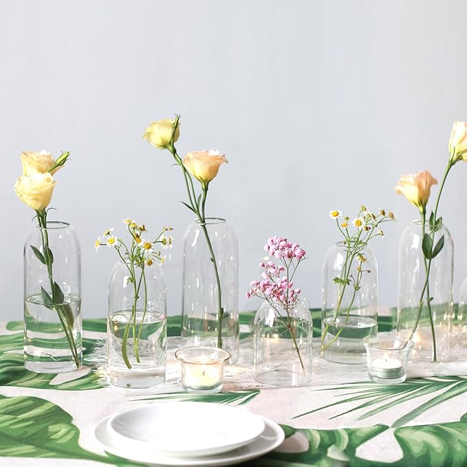 Etolies Glass Bud Vases in Bulk Set of 12, Clear Small Vases for Flowers,Modern Cylinder Glass Vase for Wedding Party Dining Table Centerpieces, Living Room Decorative, Home Decor.