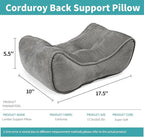 Lumbar Support Pillow for Office Chairs, Back Support Pillow for Lower Back Pain Relief, Soft & Good Support Corduroy Desk Lumbar Cushion, 17.5"x10"x5.5", Medium (Grey)