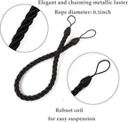BEL AVENIR Curtain Tiebacks Ropes Tie-Backs, Handmade Curtain Holdbacks (Black, 4pack)