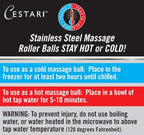 Cestari Stainless Steel Ice Hot Cold Roller for Pain Relief, Foot Massage Ball with Silicone Holder, HSA Muscle Roller, Gray