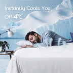 Queen Cooling Comforter with Tencel™ Fill for Hot Sleepers & Night Sweats - Lightweight, Breathable, Double-Sided Cold Blanket All Season Thin Bedding (White, Full 90"x 90")