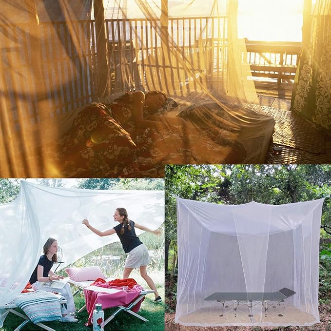 Bed Canopy, Canopy Bed Curtains Bed Drapes for Full Queen King Size Bed Mosquito Net Bed Canopy Curtains for Patio Indoor Outdoor Room Decor Screen Netting Canopy Curtains White