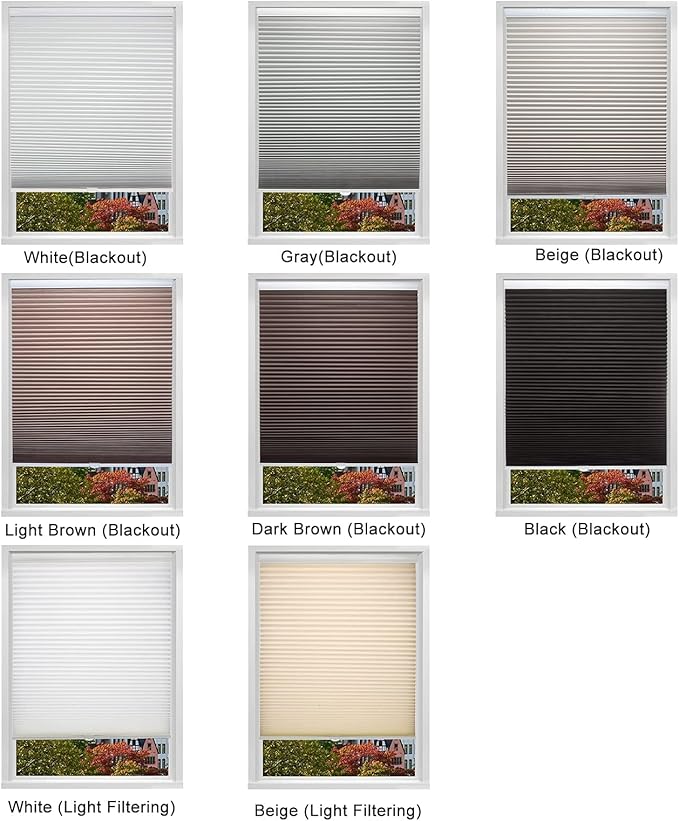 Changshade Cordless Cellular Shades, Light Filtering Honeycomb Shades for Windows, Pull Down Pleated Blinds, Easy to Install for Indoor Windows and French Doors,21" W x 50" H, Beige