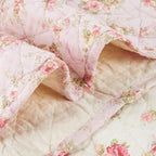 Cozyholy Original 100% Cotton Patchwork Quilt Full Queen Size Pink Floral Bedspread Coverlet Reversible Vintage Shabby Chic Quilted Throw Blanket Bed Quilt Cover for Couch Sofa