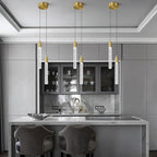 Modern Light Fixture Kitchen Island Pendant Light Dimmable LED Gold Pendant Lights Mini Crystal Pendant Lighting for Bedroom Dining Room Living Room（2-Light ）