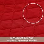 Exclusivo Mezcla Reversible Twin Quilt Bedding Set with Pillow Sham, Lightweight Quilts Twin Size, Soft Bedspreads Bed Coverlets for All Seasons - (Red, 68"x88")