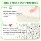 Rectangular Stuffed Pouf Ottoman with Foam Chunk Filling, Coral Fleece and Furry Fabric Design, Multi-Functional Floor Pouf for Living Room, Beige